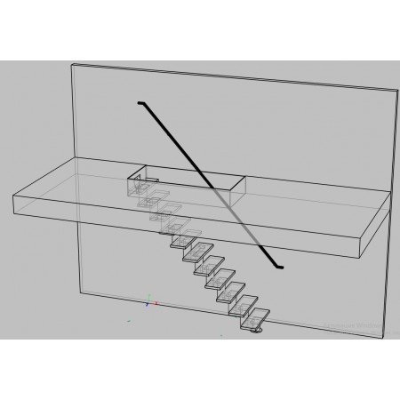 Прямая внутренняя лестница из металла и дерева для верхнего этажа, современный дизайн Linea SteelWood